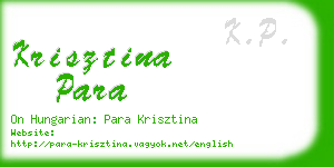 krisztina para business card